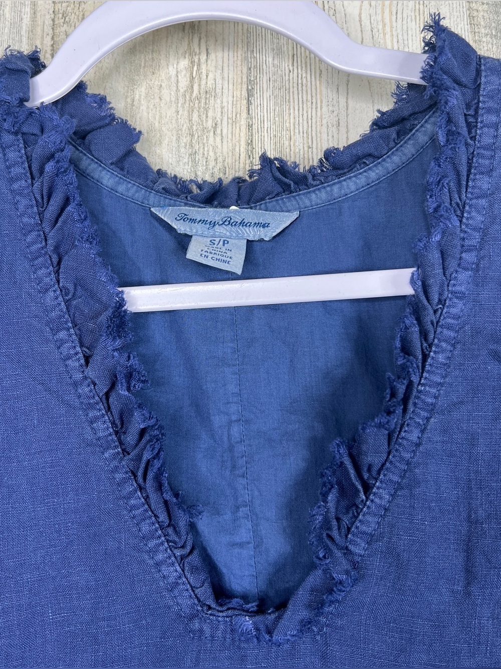 Tommy Bahama Linen Dress Small Blue Sleeveless Pockets Coastal Resort Style - Picture 8 of 12